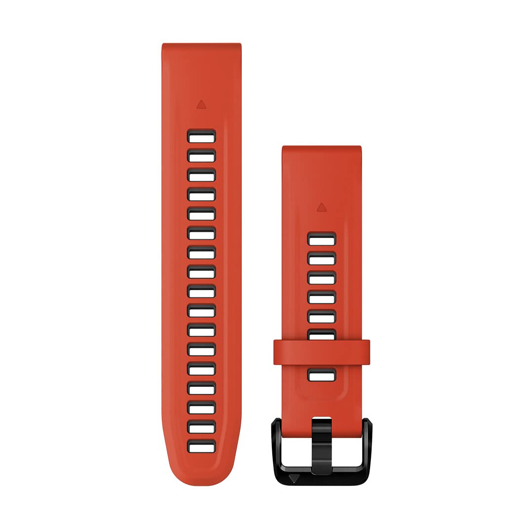 Garmin QuickFit 20 mm Watch Band - Flame Red/Graphite Silicone Band