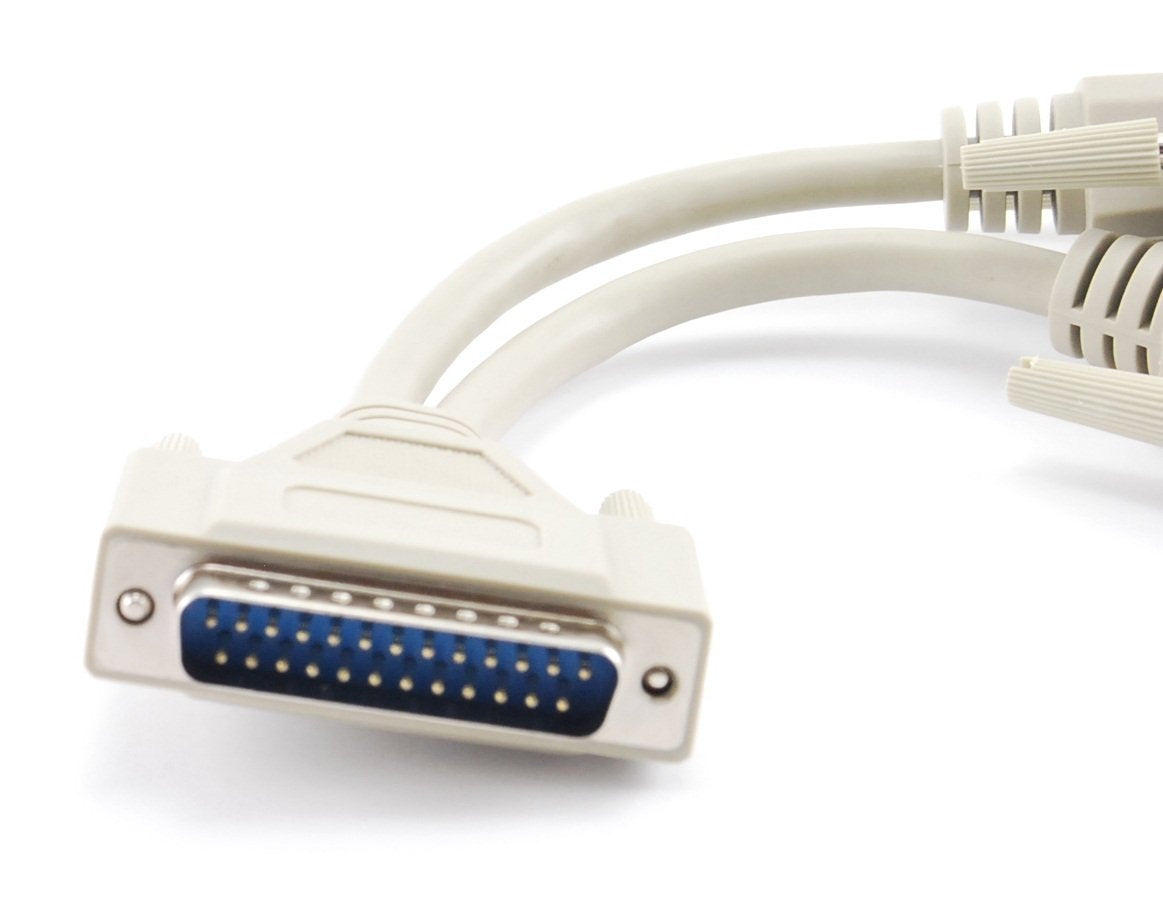 Cablesonline 8 Inch Db25 Parallel Male/Dual Female Y Splitter Printer Cable (Ys 005)