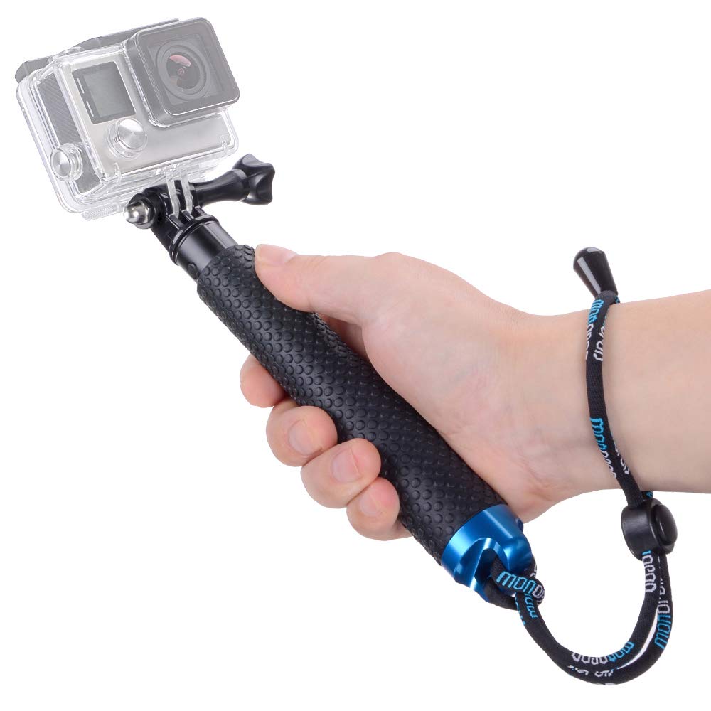 Vicdozia 19'' Extension Selfie Stick, Portable Hand Grip Waterproof Handheld Monopod Adjustable Pole Compatible With Gopro Hero 12 11 10 9 8 7 6 5 Akaso Sjcam Dji Osmo And More Sports Cameras