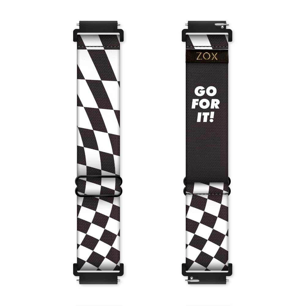 Zox Android Smart Watch Band - Go For It | Soft, Adjustable Elastic Band With Motivational Affirmations And Beautiful Artwork - 