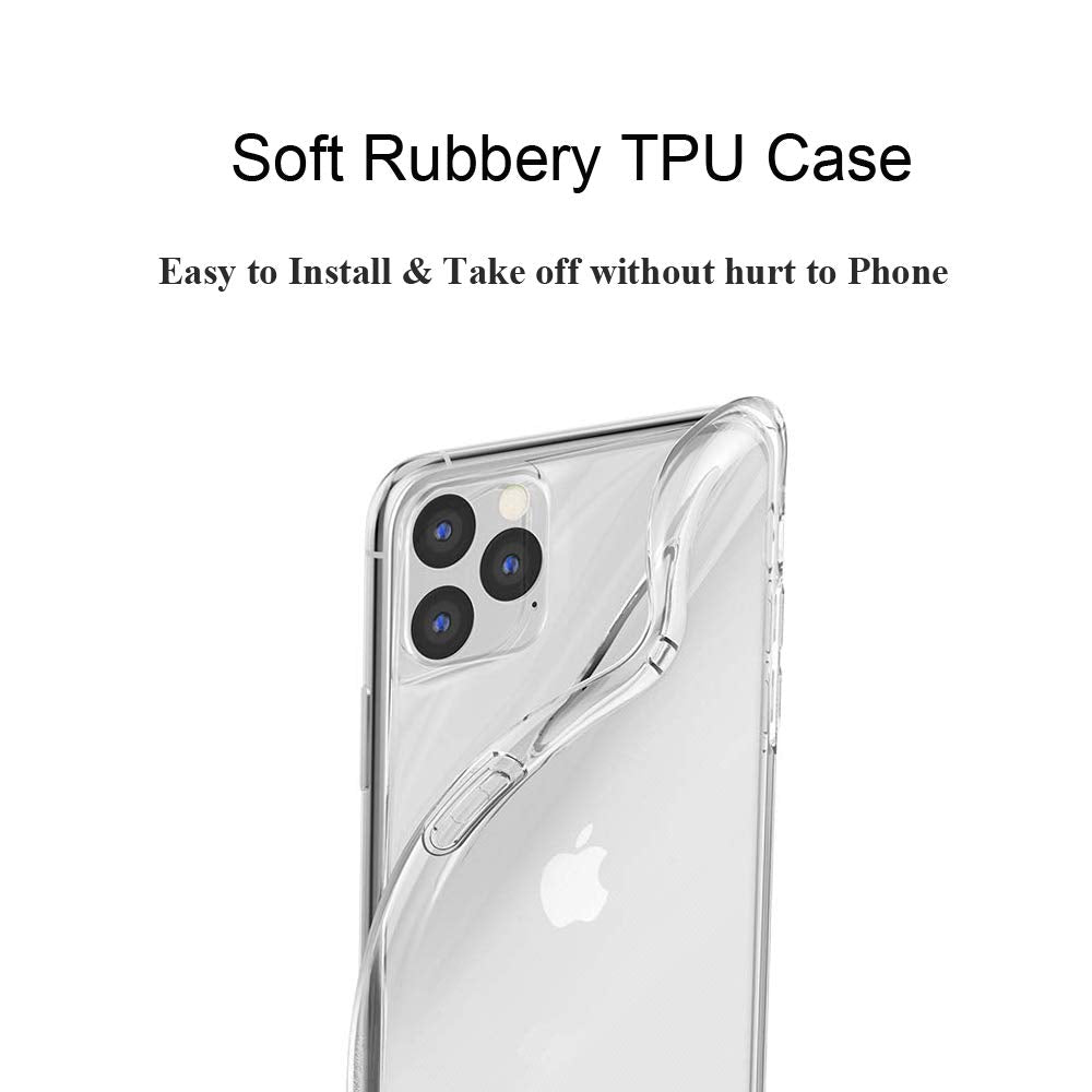 Unov Case Compatible With Iphone 11 Pro Max Case Clear With Design Slim Protective Soft Tpu Bumper Embossed Pattern 6.5 Inch (Fl