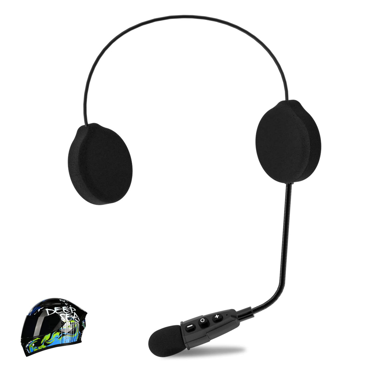 Ejeas E1+ Motorcycle Helmet Bluetooth 5.1 Headset, Hands-Free Motorcycle Bluetooth Communication System Headset With Cvc Noise R