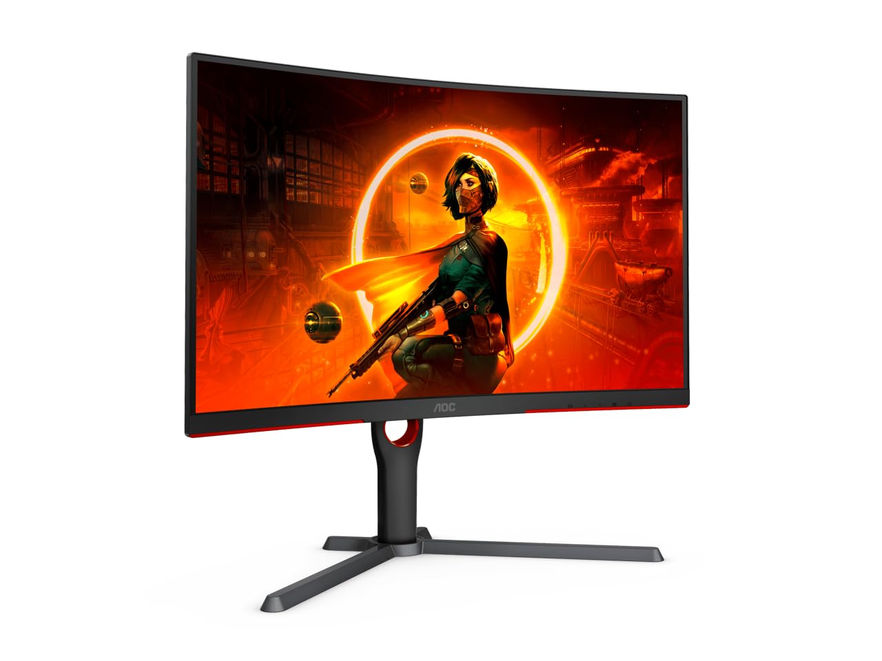Aoc Cq27G3Z 27'' Curved Gaming Monitor, Qhd 2K 2560X1440, 1000R Va, 240Hz 0.5Ms, Freesync Premium, Height Adjustable Stand, Xbox