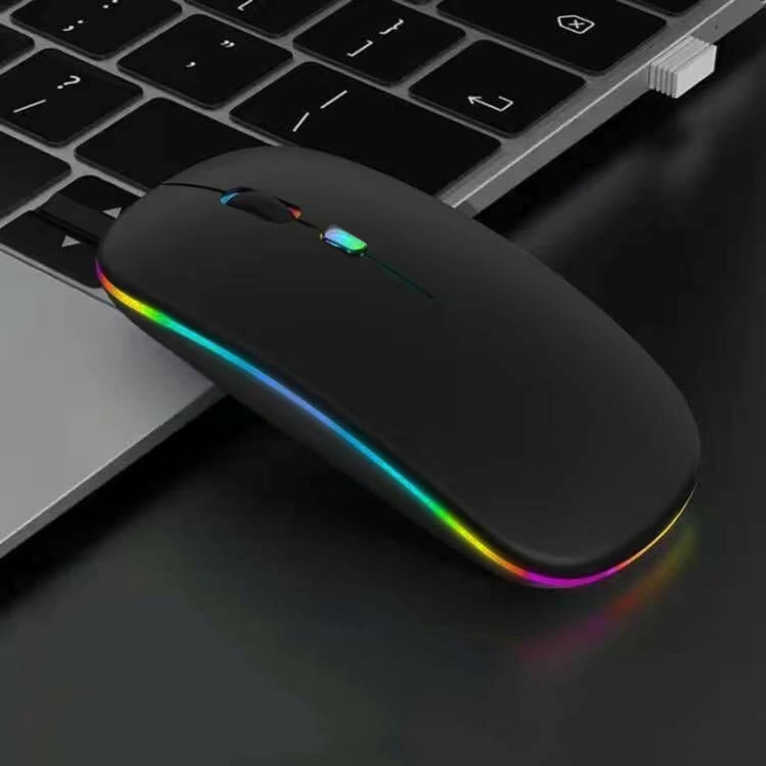10 Pack Wireless Bluetooth Mouse,Led Dual Mode Rechargeable Silent Slim Laptop Mouse,Portable(Bt5.2+Usb Receiver) Dual Mode Comp