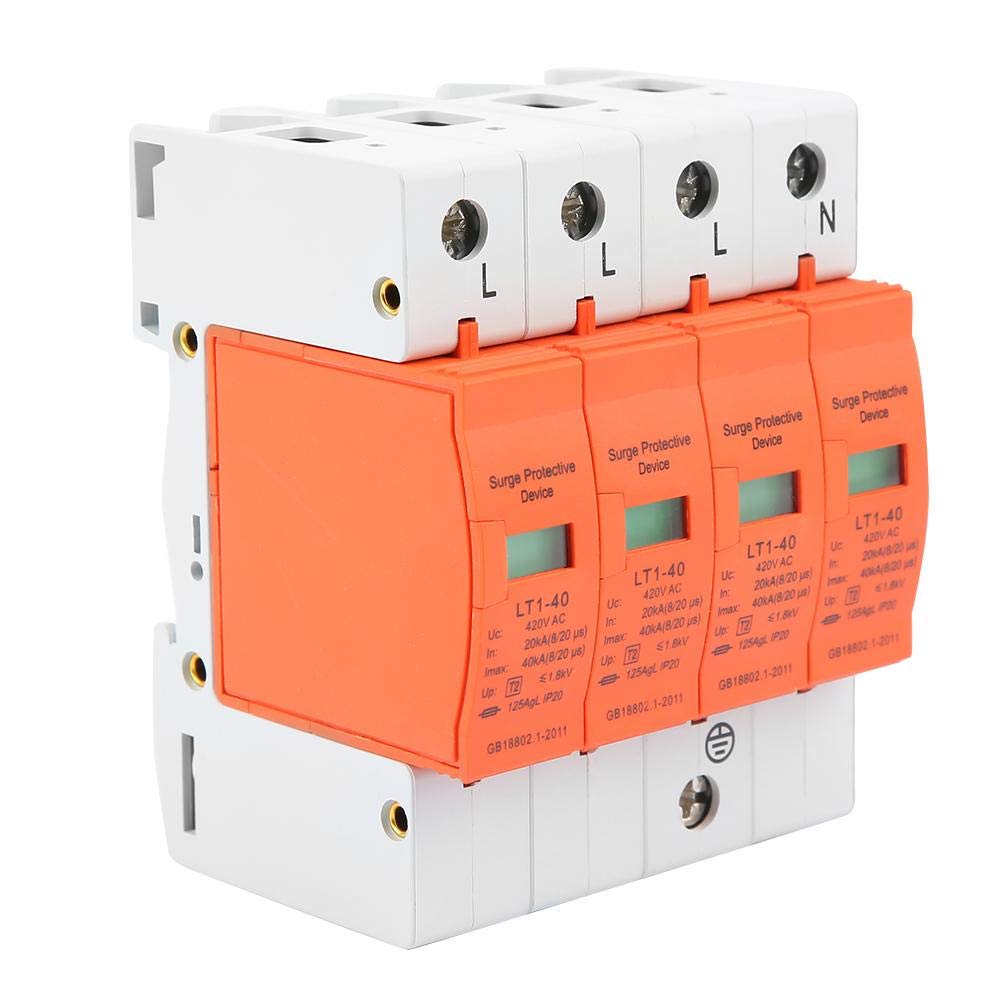 Oumefar 4 Pole Ac 420V House Protector 40Ka Low Voltage Arrester Device Din Rail Device For