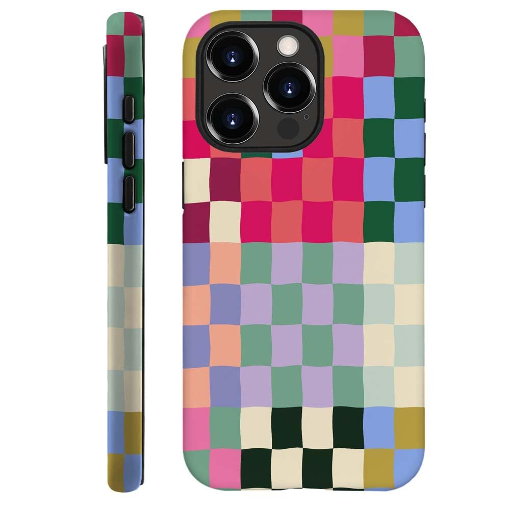 Seized Case Compatible With For Iphone 13 Pro,Colorful Checkerboard Phone Case For Girl Women Boy Men,Durable Protection Case Fo
