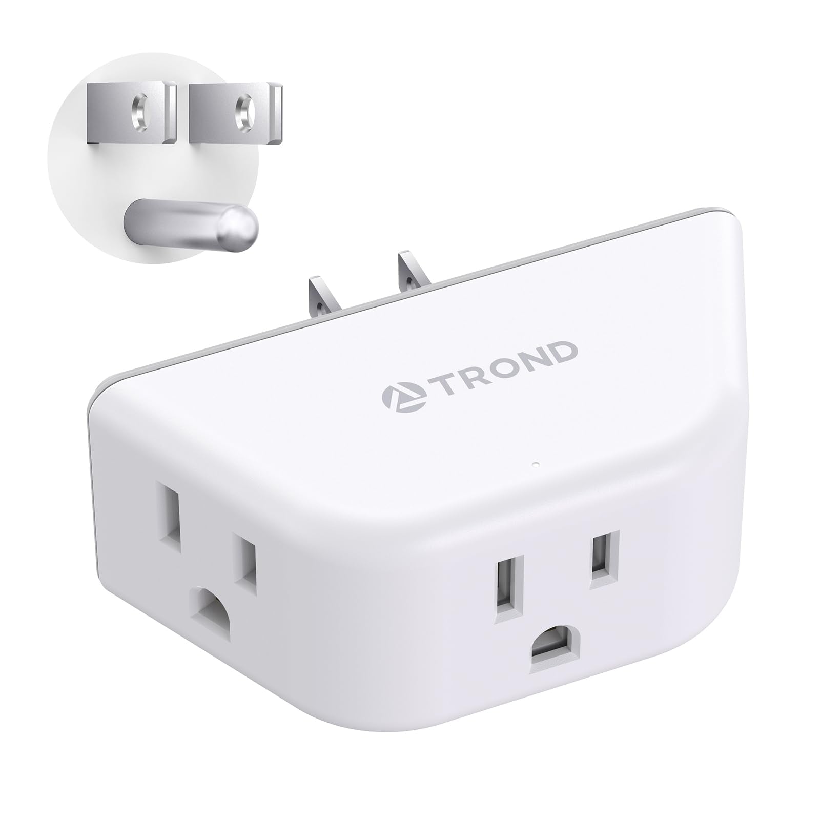 Trond Outlet Extender, 3 Prong Grounded Wall Plug Splitter, 3 Way Angled Outlet Adapter, Cruise Ship Essentials, Plug Expander W