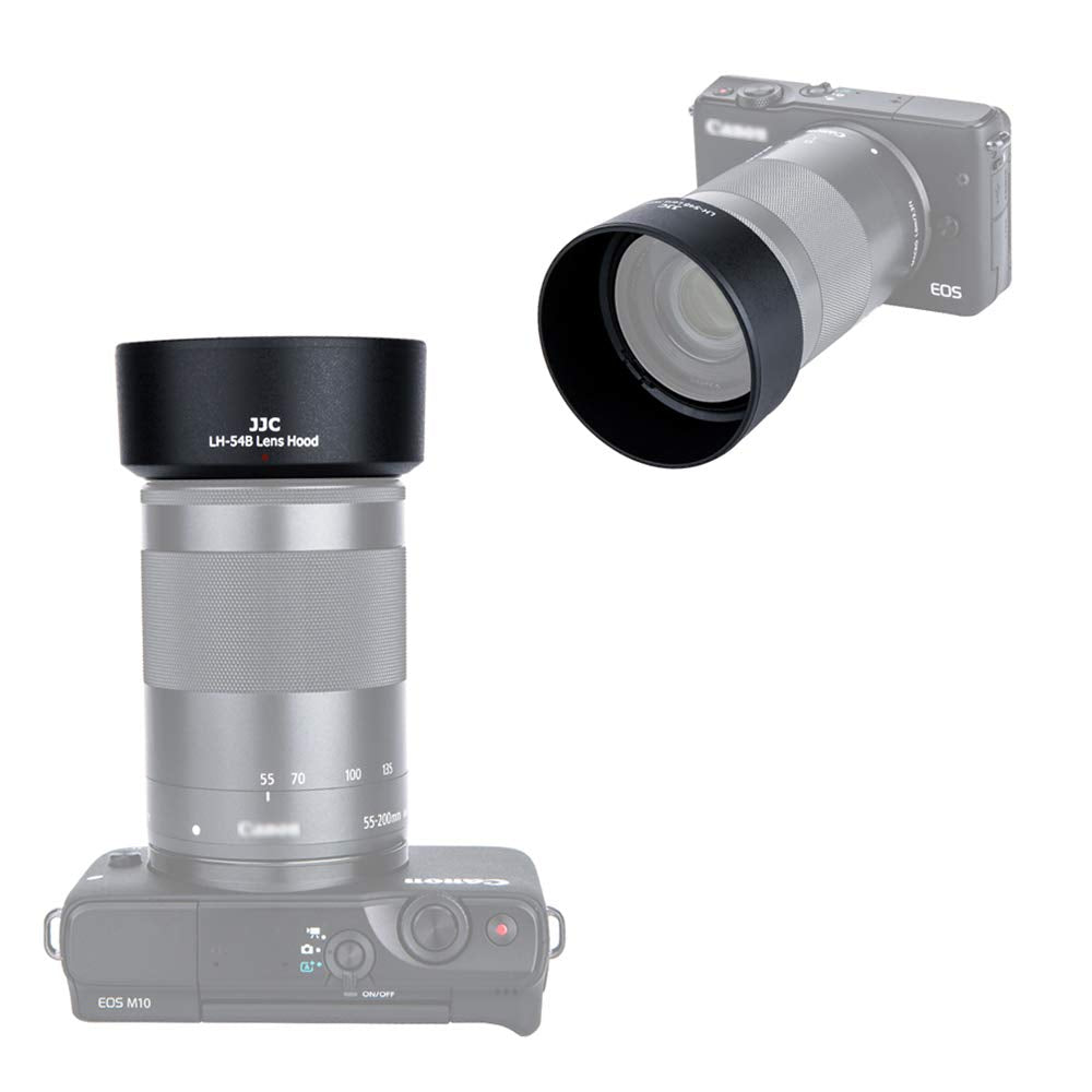 Jjc Bayonet Dedicated Lens Hood Shade For Canon Ef M 55 200Mm F/4.5 6.3 Is Stm Lens On Canon Eos M50 M100 Mirrorless Camera, Rep