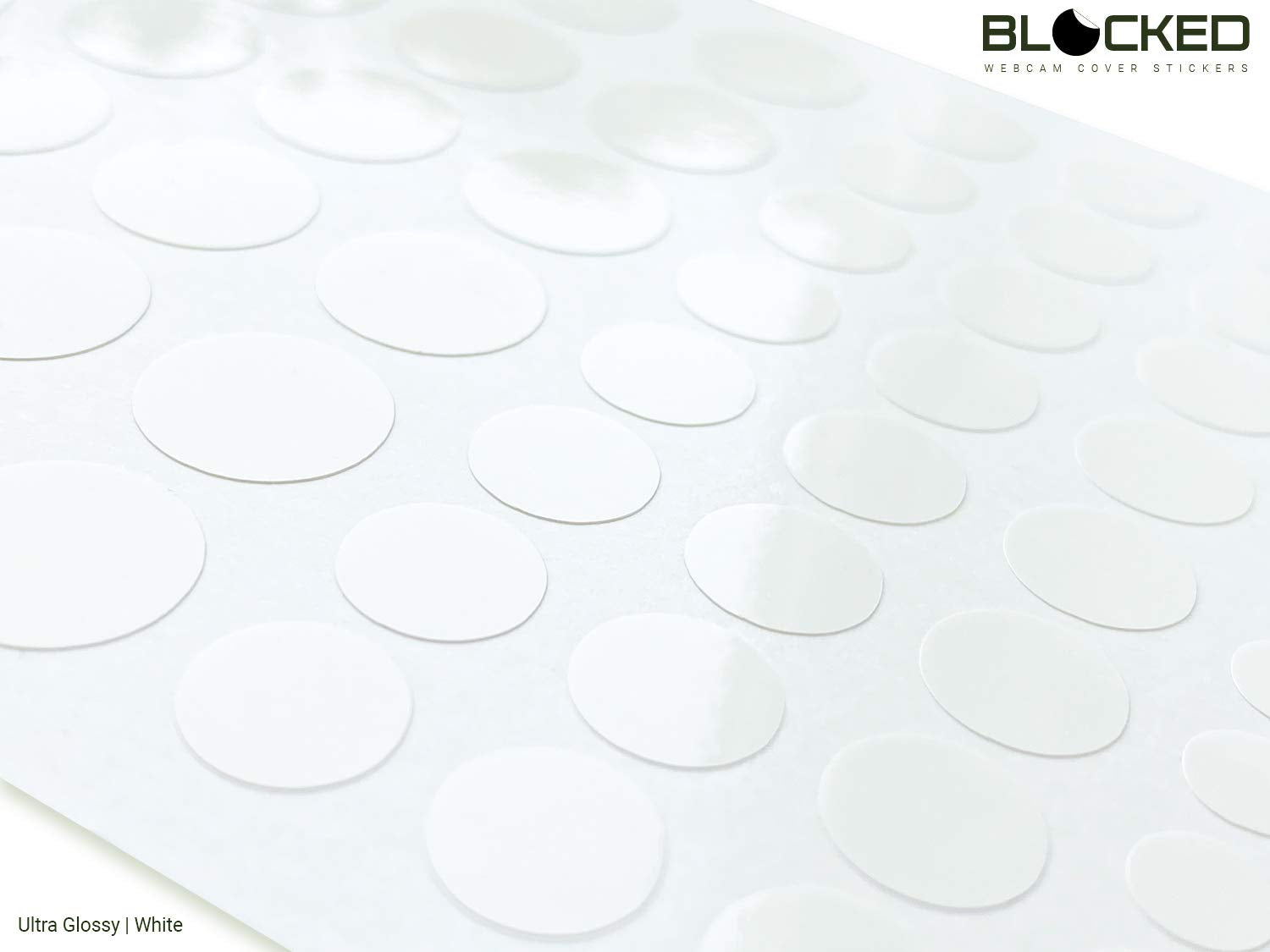 Blocked Webcam/Camera Vinyl Covers | 57 Low Tack Restickable Webcam Sticker | Multiple Sizes | White 57 Pack (Ultra Glossy)