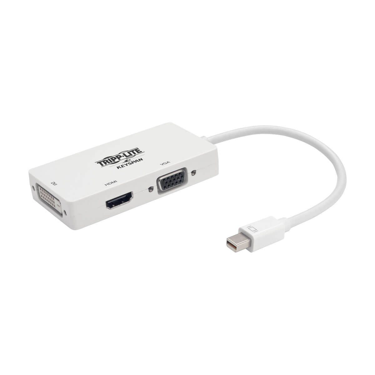TirppLite AC P13706NHDVW mDP to VGA DVI HDMI Adapter Converter mDP 6 White