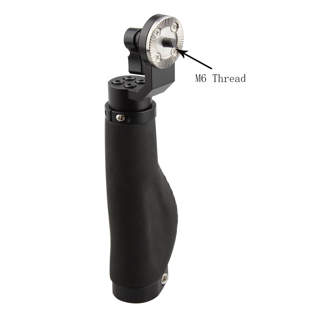 Camvate Aluminum Rosette Leather Handle Grip For Rosette Standard Accessory One Pair(Black,M6 Thread,31.8 Mm) - 1446