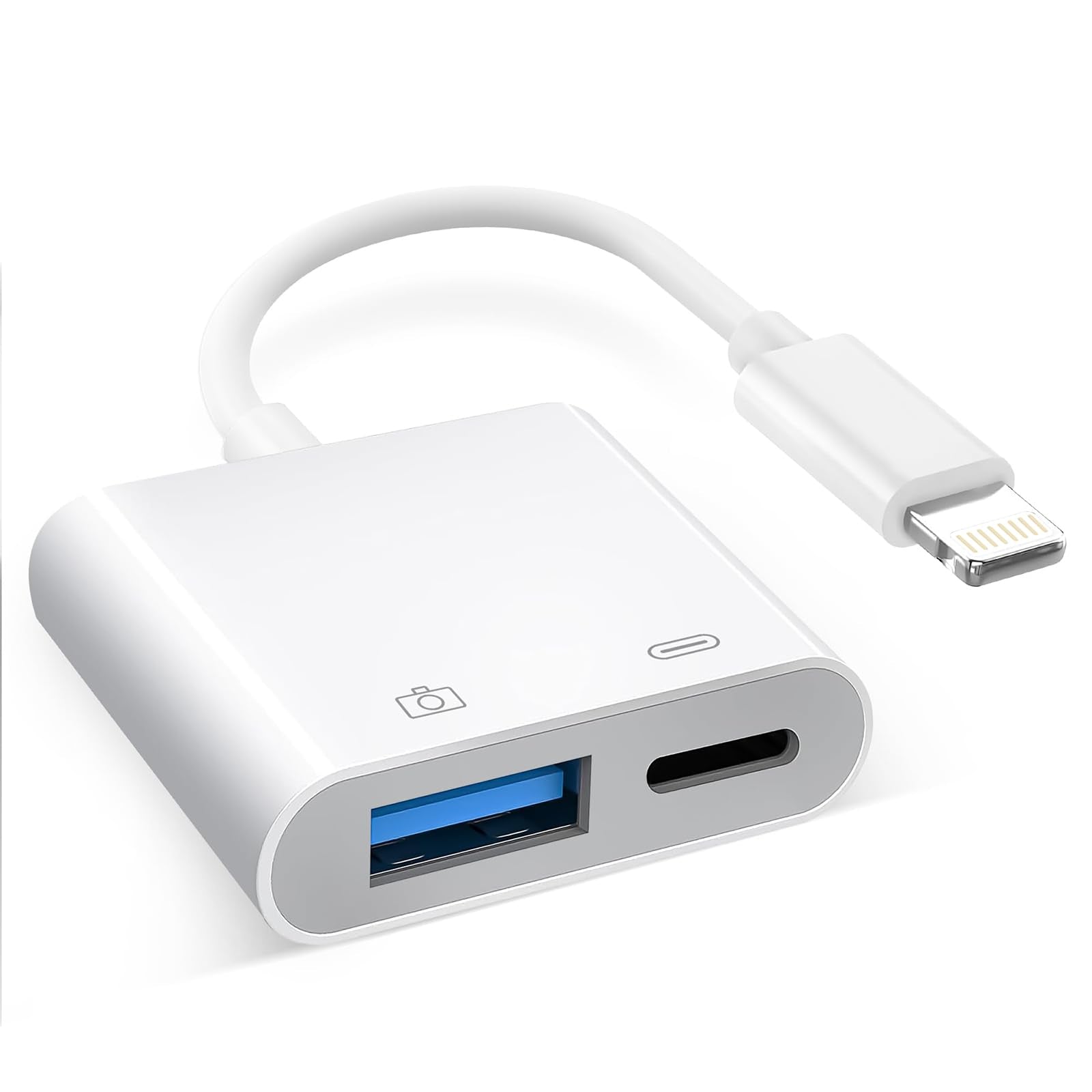 Untvie Lightning to USB 3.0 Adapter, MFi Certified OTG with Charging Port