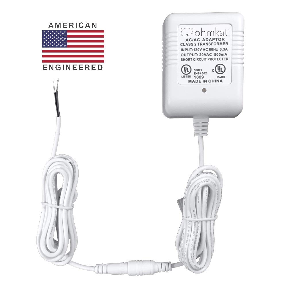 OhmKat Video Doorbell Power Supply - Transformer & Adapter for Nest - White - Model EC-001