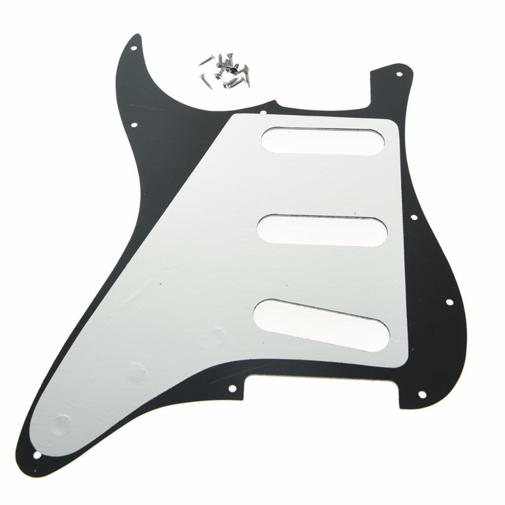 Dopro Black 3 Ply 11 Hole Strat Style Guitar Pickguard Bridge Reversed For Fd Jimi Hendrix Stratocaster