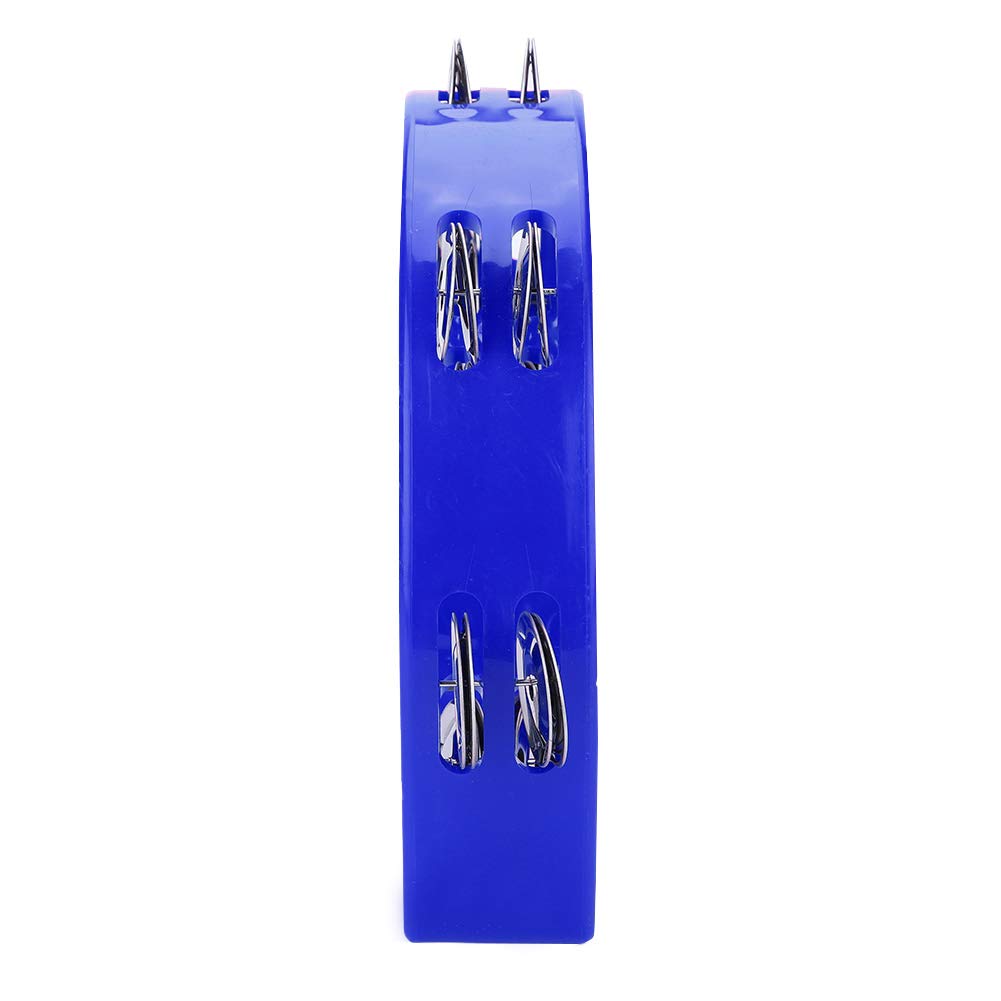 Percussion, Smooth Durable Double Jingles Tambourine, Delicate Workmanship for Family Friends(Blue)