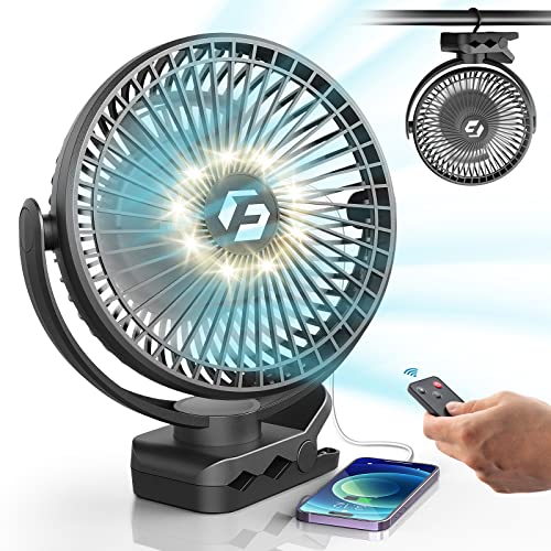 Korbot 8 Inch Clip On Fan   12000Mah Portable Fan Battery Rechargeable With 3 Speeds And Strong Airflow, Usb Fan Small Desk Fan