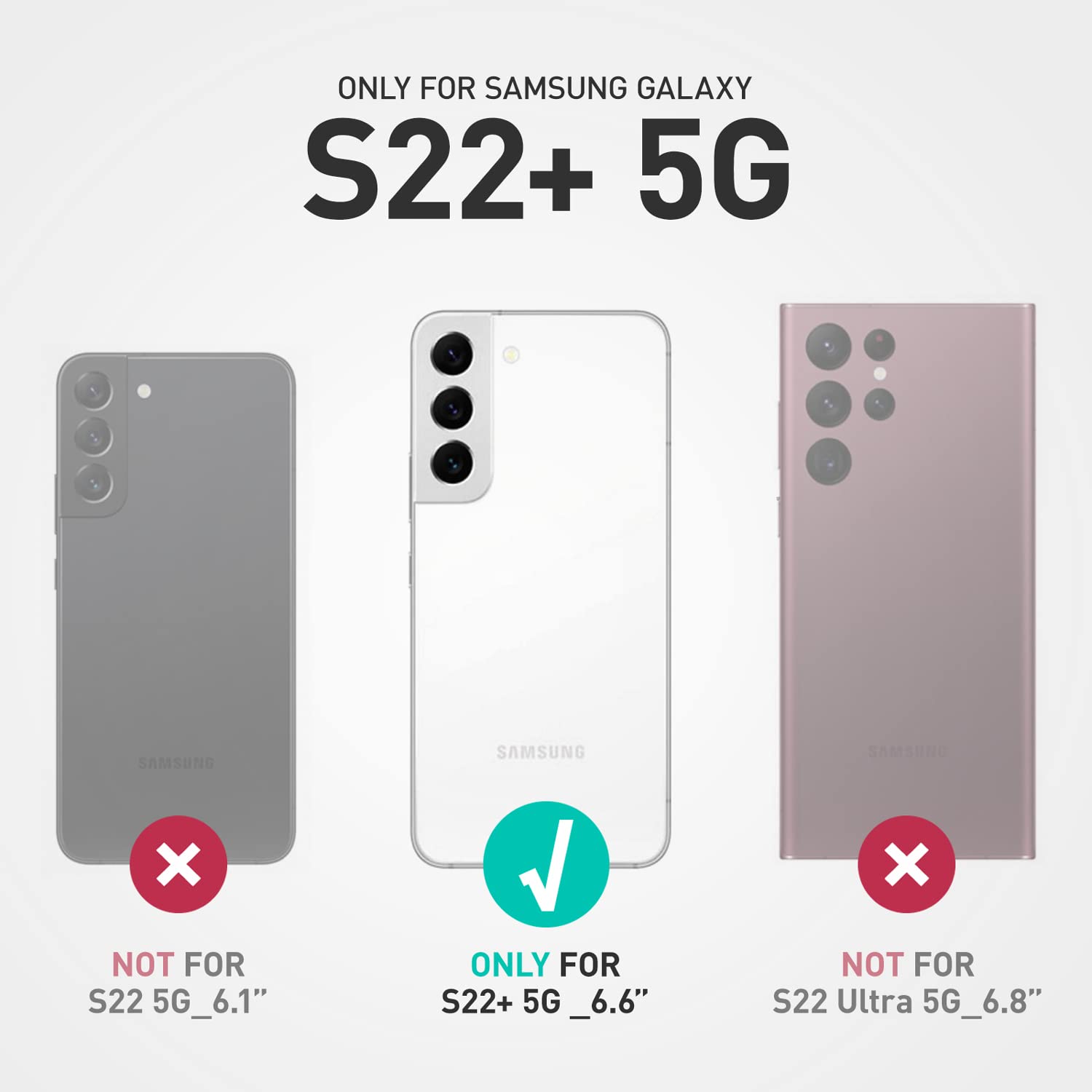 Supcase Unicorn Beetle Pro Slim Transparent Protective Case For Samsung Galaxy S22 Plus 5G (2022), Metallic Red