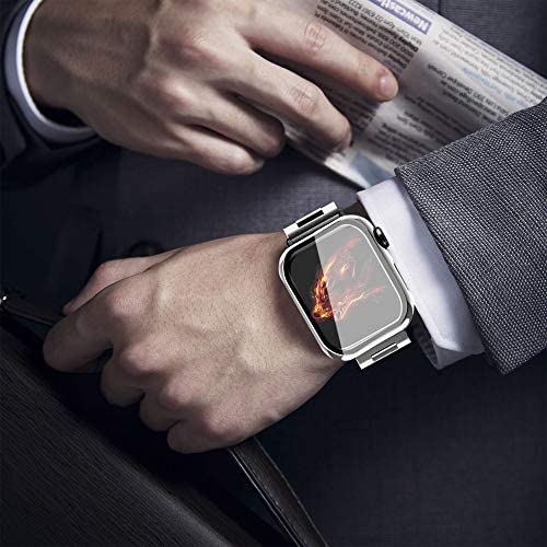Bekomo 3 Pack Stainless Steel Apple Watch Band With 2 Pack Tempered Glass Screen Protectors, 49Mm, 44Mm, 45Mm, 42Mm, 40Mm, 38Mm,