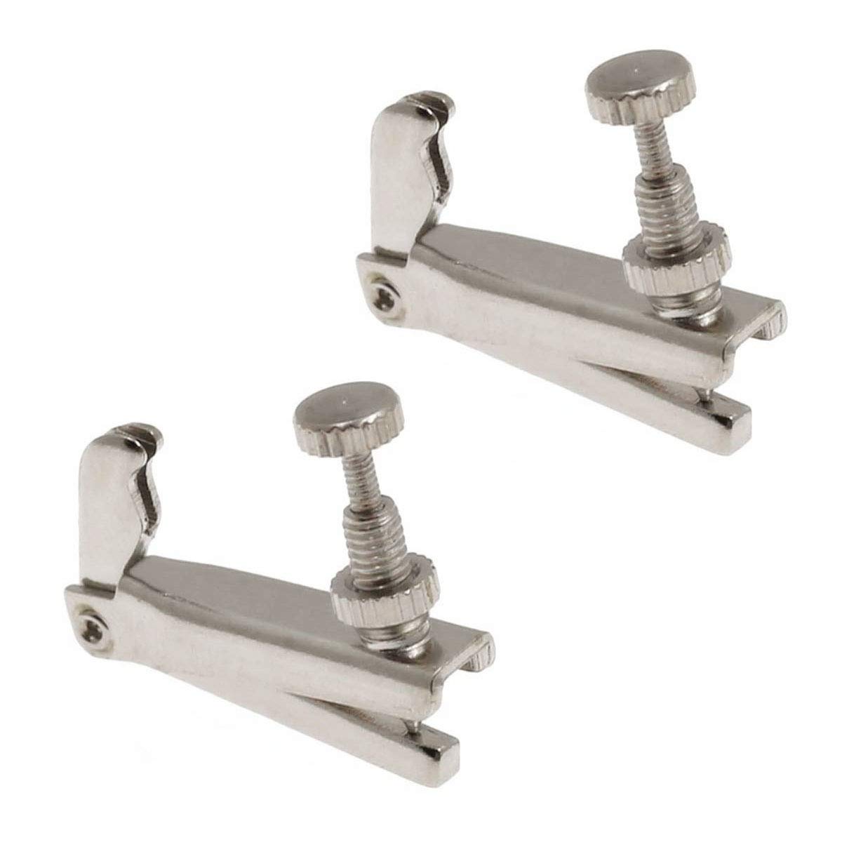 Jiayouy 4Pcs Violin Fine Tuners 3/4 4/4 String Adjuster Fine Tuner Violin Parts Silver