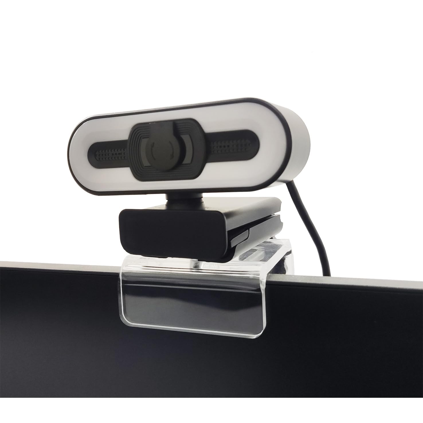 HTLAKIKJ Webcam Mount for Monitor, Compatible with Logitech and other Webcams with 1/4 Thread, Acrylic Clear Mount on Monitor 
