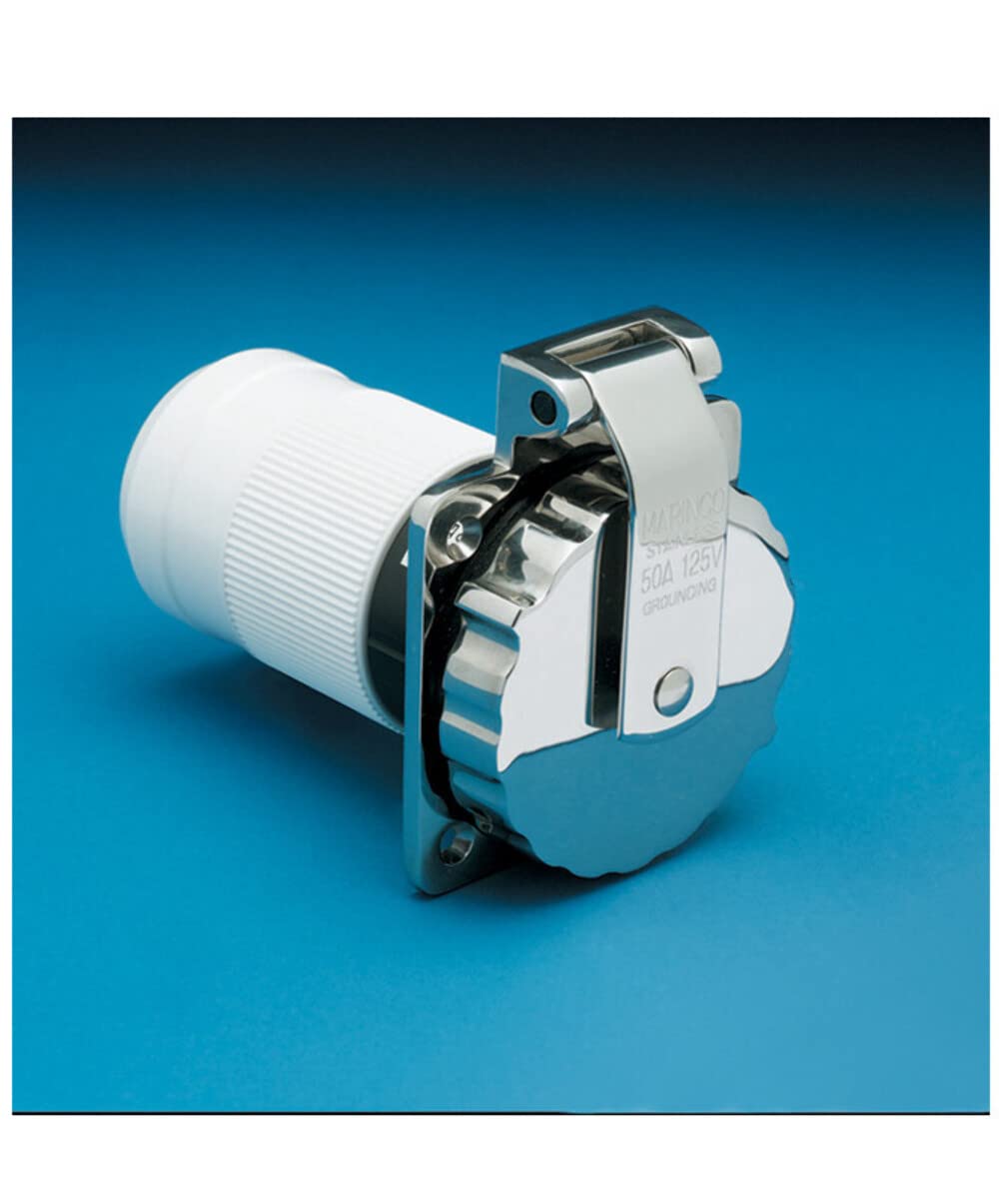 Marinco 6373El B 50Amp 125/250V Stainless Steel Inlet (49244)