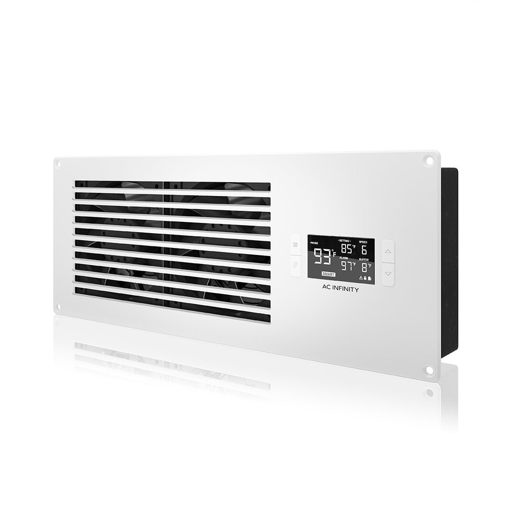 AC Infinity AIRFRAME T7-N White, High-Airflow Cooling Fan System 17, Intake Airflow, for AV Equipment Rooms, Closets, and Enclos