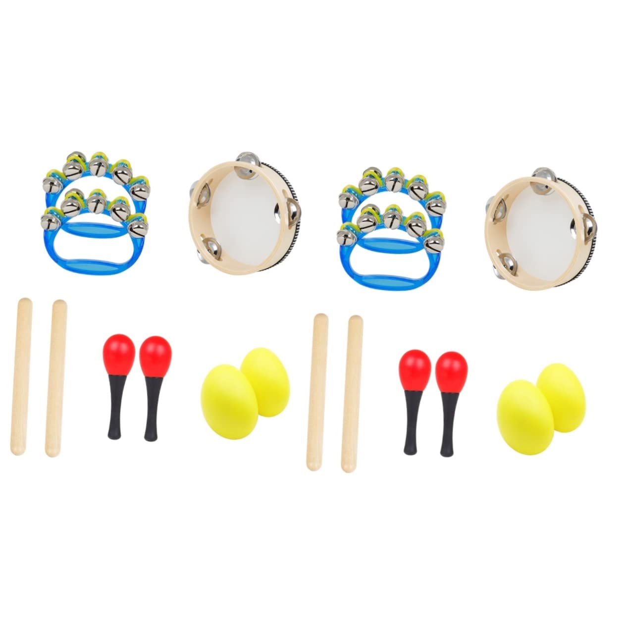 EXCLUZO 2 Sets Orff 5piece Set Educational Percussion Instrument Tambourine Drum Handheld Tambourine Wood Combination Music San