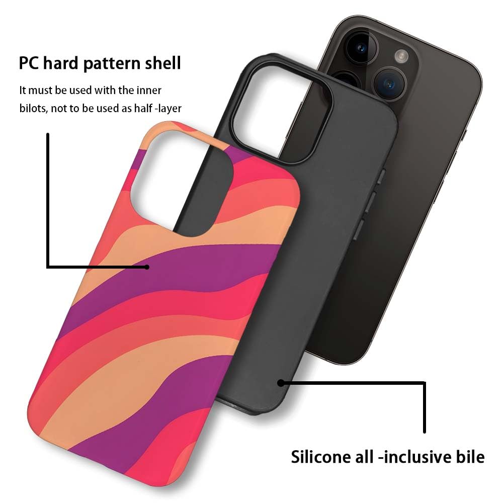 Seized Case Compatible With For Iphone 14 Pro Max,Pink Colorful Waves Abstract Swirls Phone Case For Girl Women Boy Men,Durable