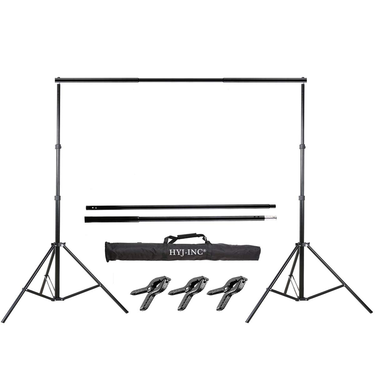 Hyj Inc Photo Video Studio 10 Ft Adjustable Background Stand Backdrop Support System Kit With Photography Background Holder Carr