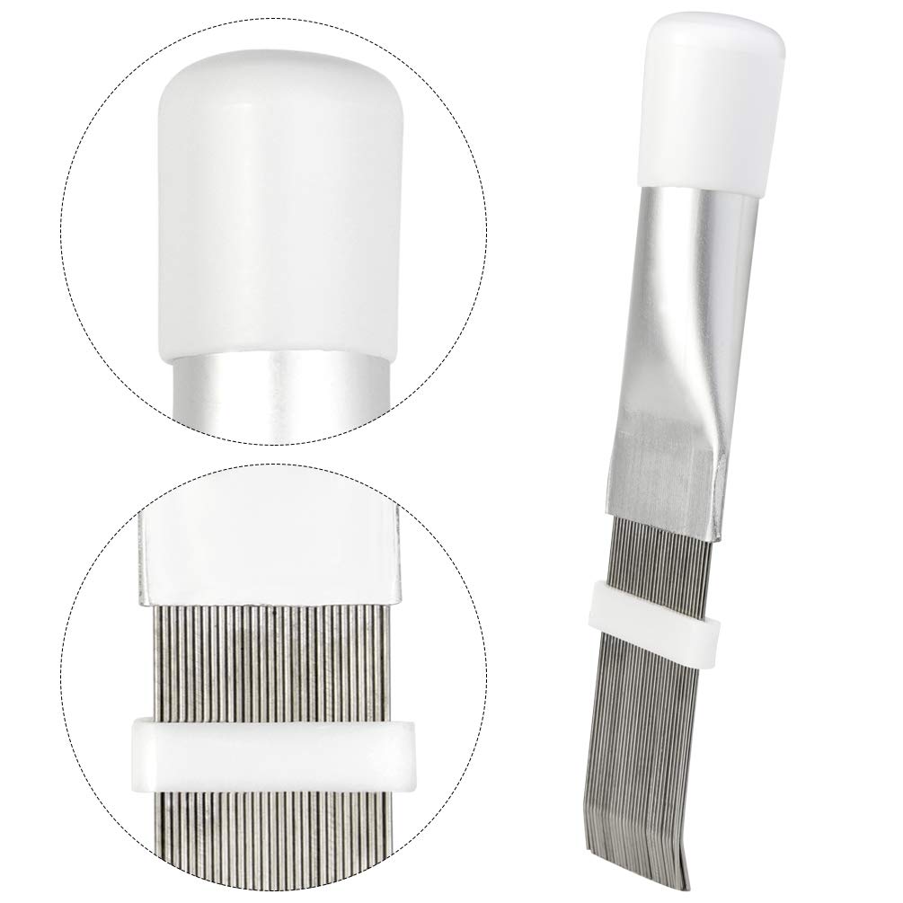 Yeabwps 2 Pieces Air Conditioner Condenser Fin Cleaning Brush, Stainless Steel Air Conditioner Condenser Fin Comb Fin Evaporator