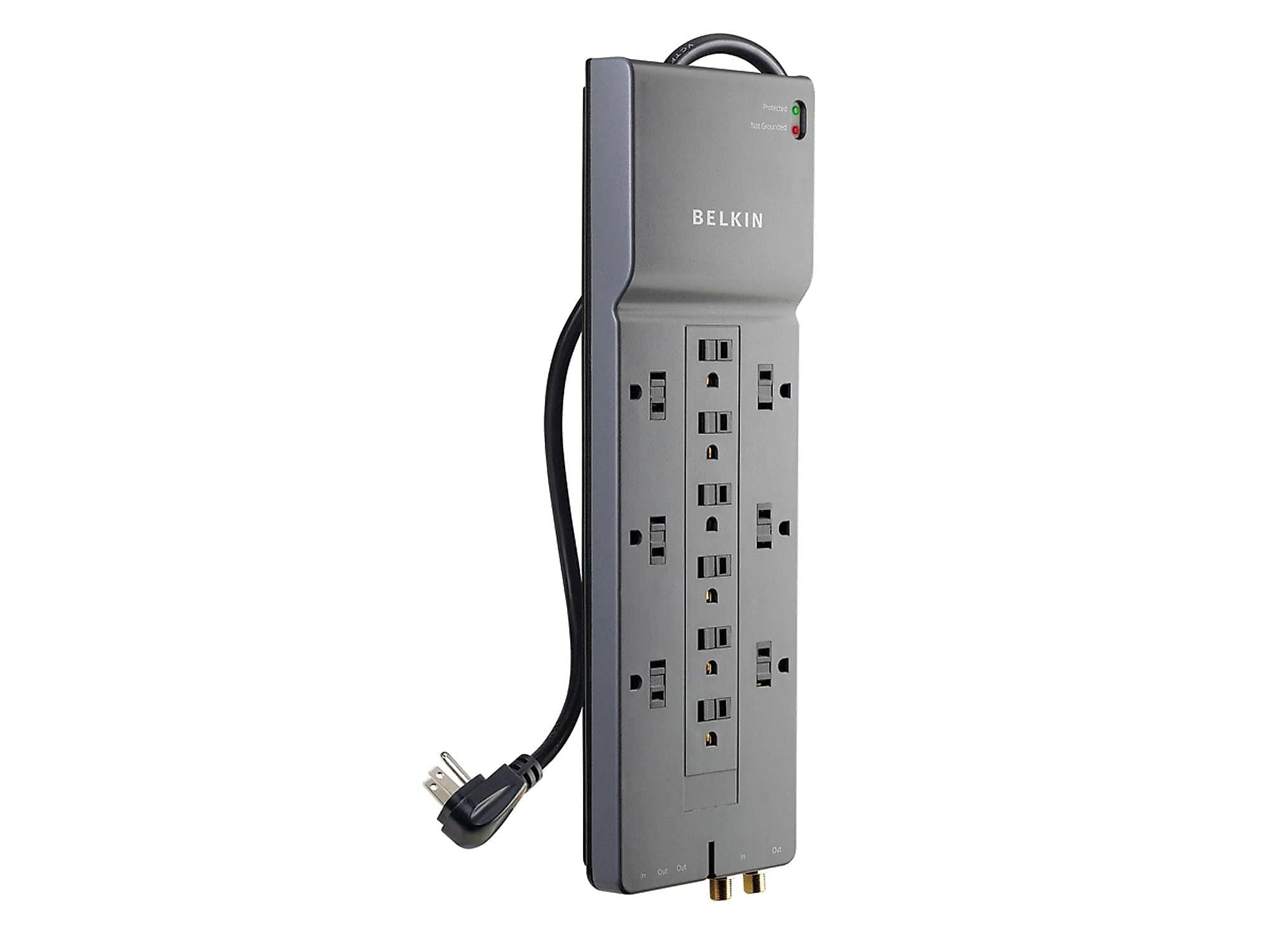 Belkin Surge Protector, 3940 Joules, 12 Outlets, 8, Gray