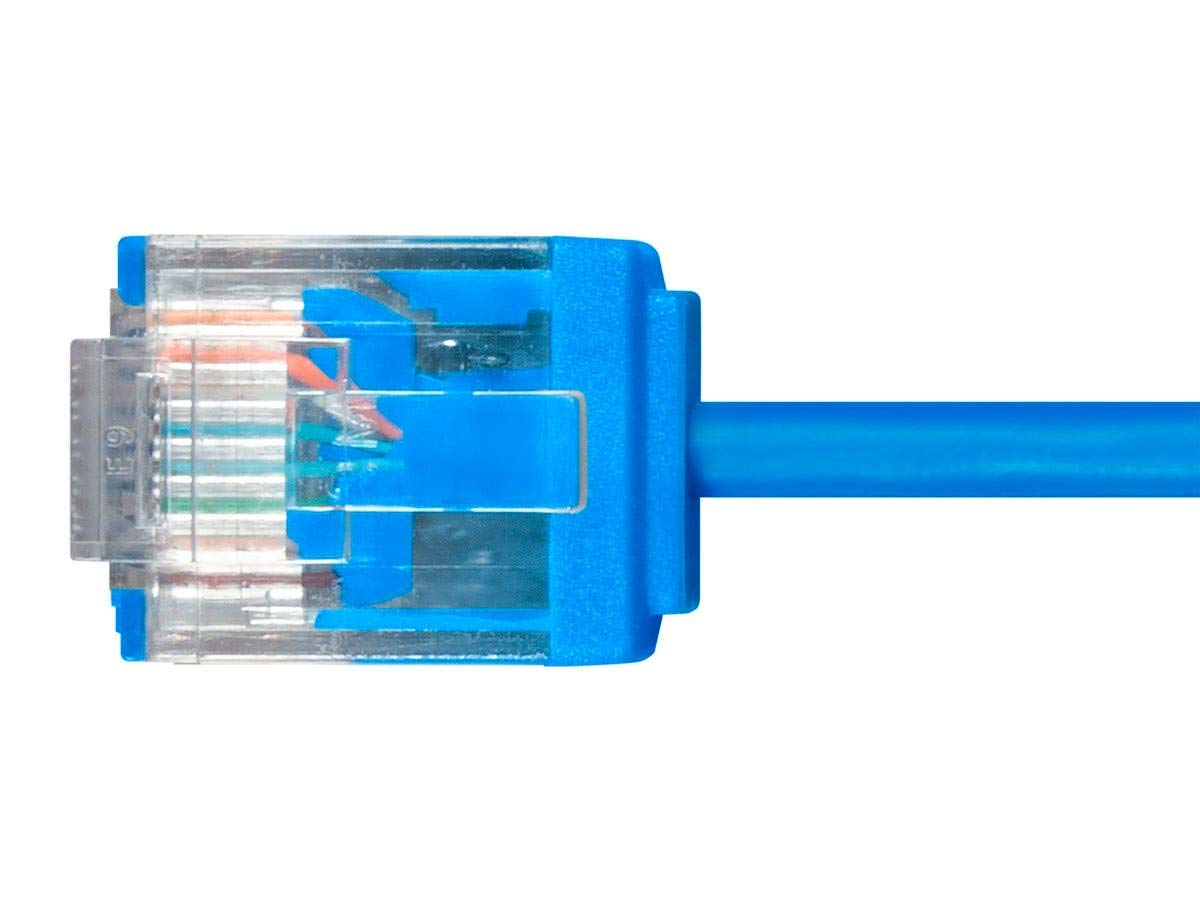 Monoprice Cat6 Ethernet Patch Cable   Snagless, 550Mhz, Utp, 32Awg, 2 Feet, Blue   Micro Slimrun Series