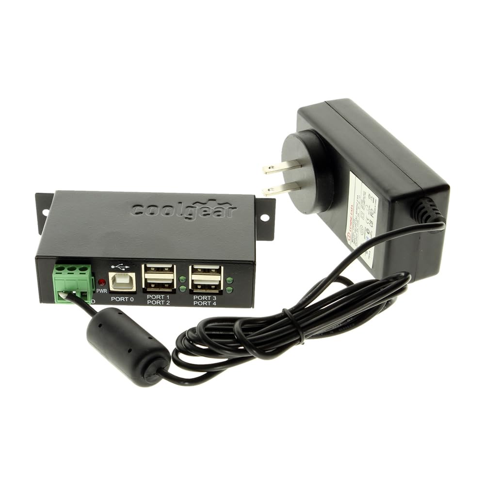 Industrial 4 Port Usb 2.0 Powered Hub With Power Adapter For Pc Mac