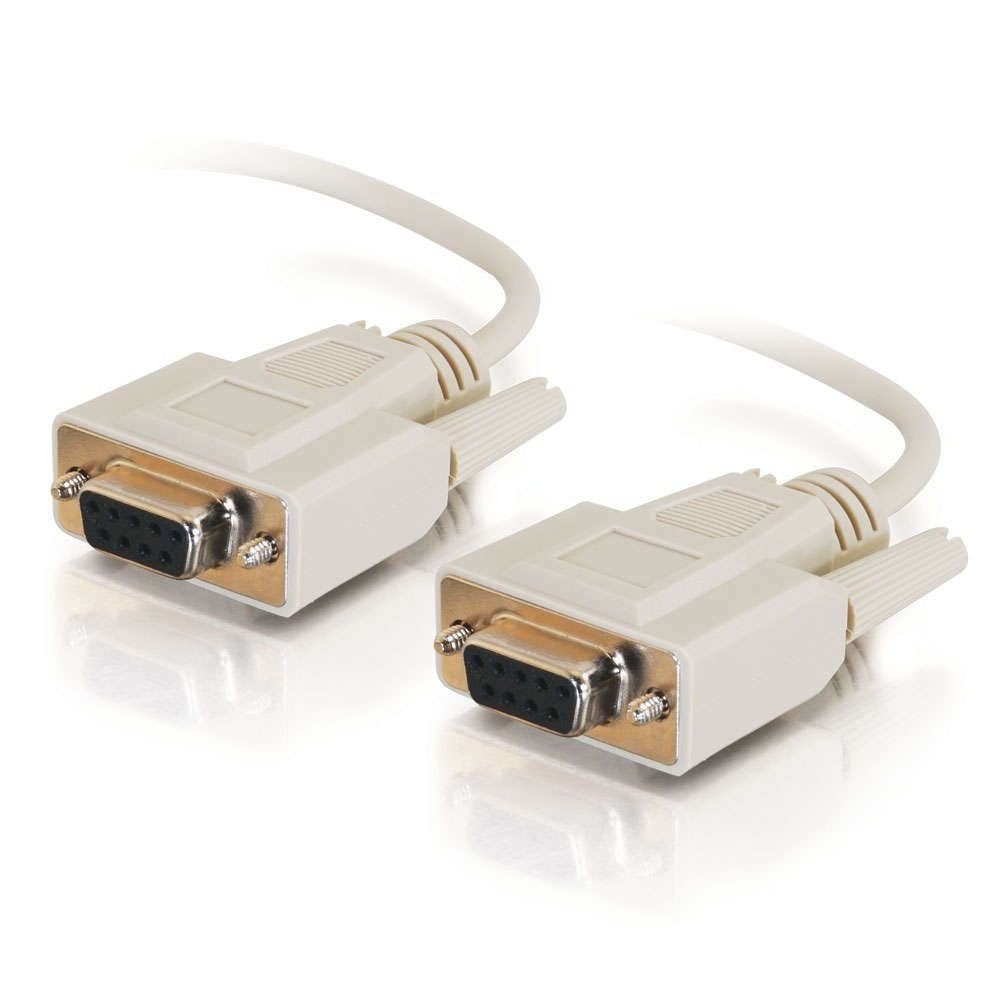 C2G 10480 Db9 F/F Serial Rs232 Null Modem Cable, Beige (1 Foot, 0.30 Meters)
