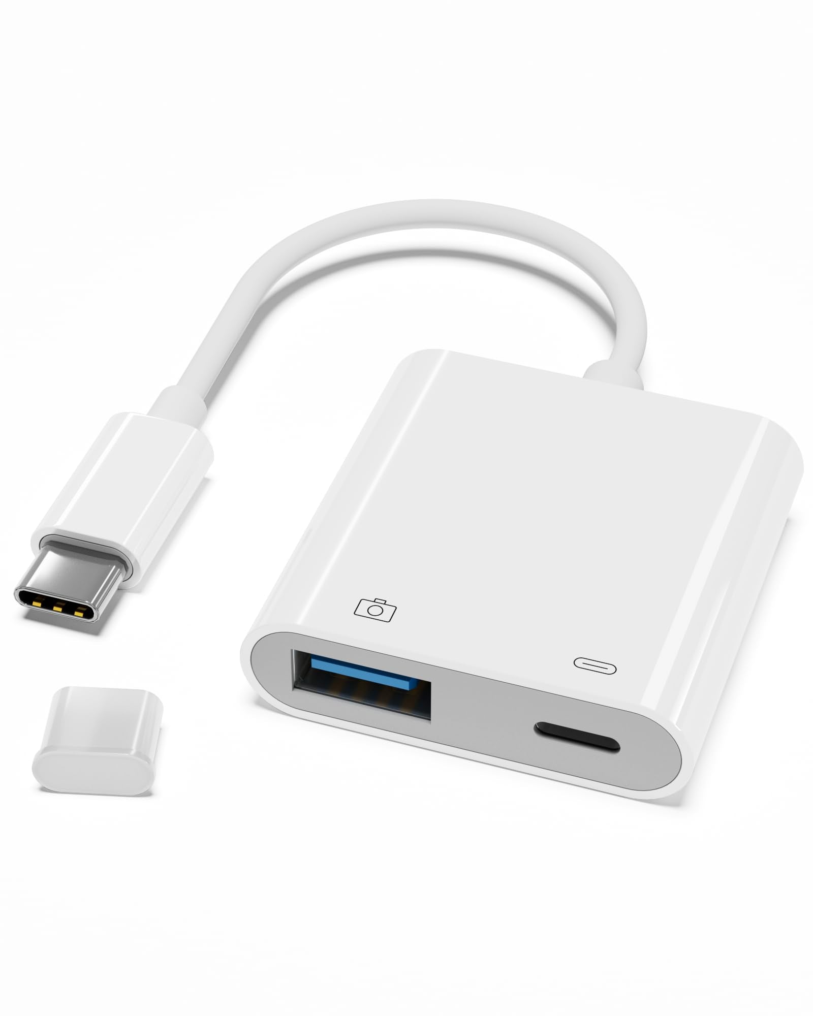 YOFEEPOP USB C to USB Camera Adapter with 30W PD Charging Port, OTG Cable Compatible with for iPhone 17/16/15 iPad Android Phone
