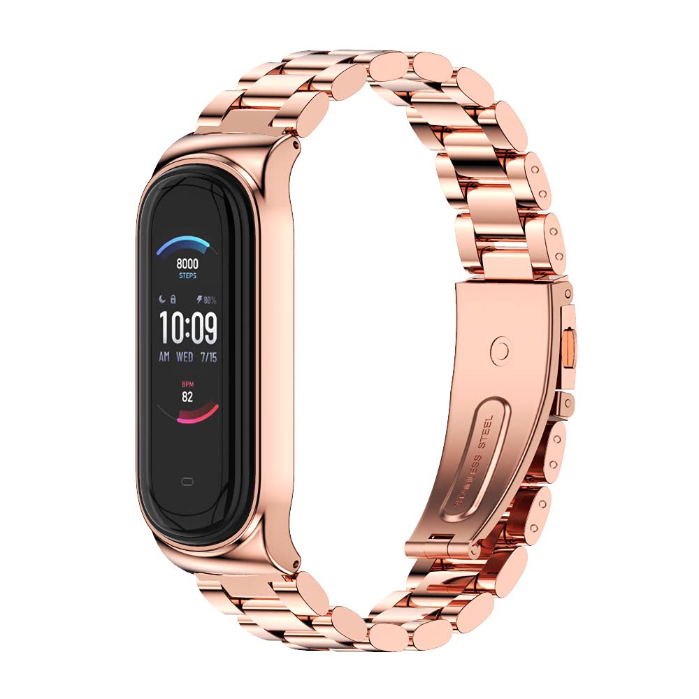 Mijobs Strap For Amazfit Band 5 Metal Replacement Strap Wristband Watch Strap Compatible With Amazfit 5 Fitness Tracker Smartwat