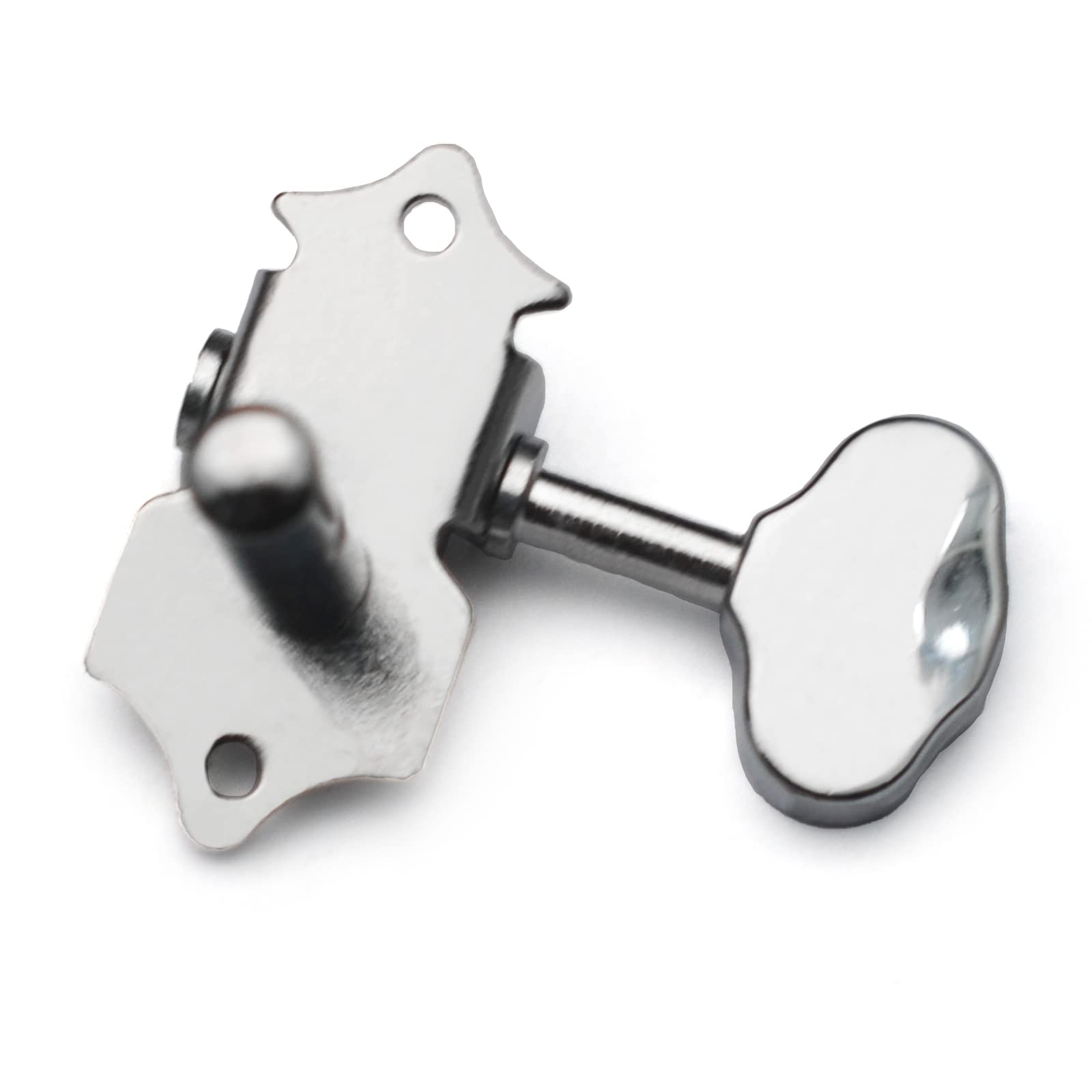 Saphue 3R3L 18:1 Gear Ratio Vintage Open Gear String Tuners Tuning Pegs Middle Hole For Classical Guitar Ukulele Chrome