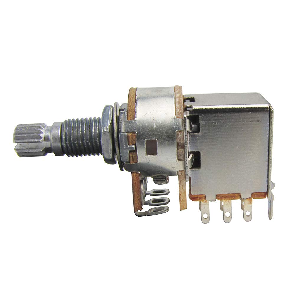 Fleor 2Pcs Push Pull Guitar Pots 18Mm Split Shaft A500K Audio Taper Guitar Potentiometers