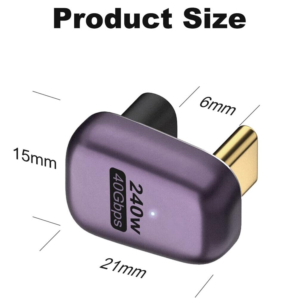 Godspin Usb C U Shape Adapter 40Gbps [2 Pack] 180 Degree Usb C Type C Angle Usb C Male To Female Adapter, 8K At 60Hz Usb 3.1 For Laptop, Tablet, Vr, Camera, Smartphone (2 Pack [U Shape])