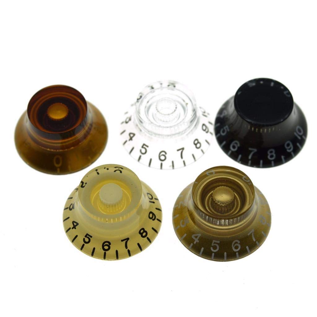 Dopro 2Pcs Usa(Imperial) Lp Guitar Bell Knobs 24 Fine Splines Top Hat Knobs For Usa Les Paul With Cts Pots Amber
