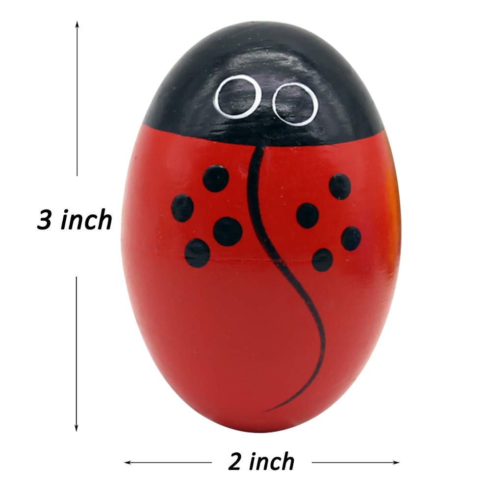 Poplay 15 Pcs Wooden Percussion Musical Egg Maracas Egg Shakers Easter Props