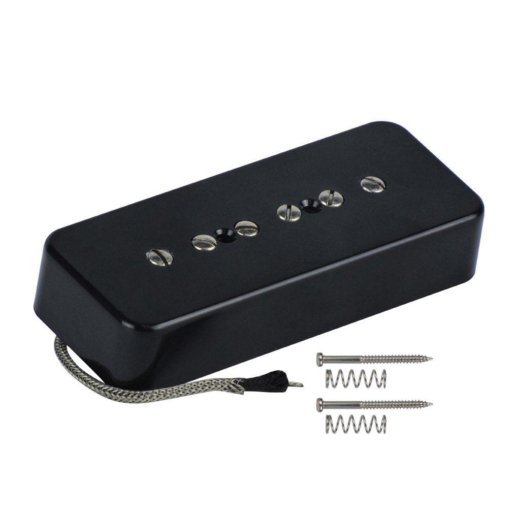 FLEOR Electric Guitar Bridge Pickup Single Coil Pickup Black P90 Soap Bar Pickups - Alnico 5