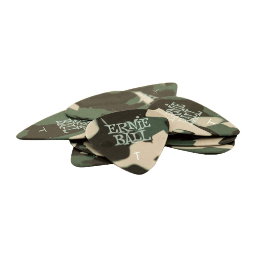 Ernie Ball Guitar Picks, Thin, Camouflage, 12 Pack (P09221)