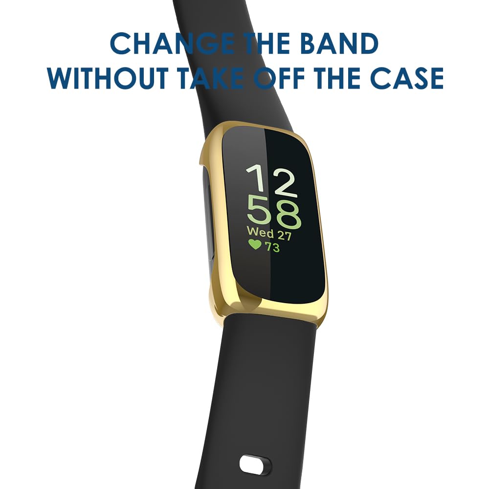 Simpeak 5-Pack Soft Screen Protector Case Compatible With Fitbit Inspire 3 Smartwatch, Full Protection Plated Bumper Case Covers