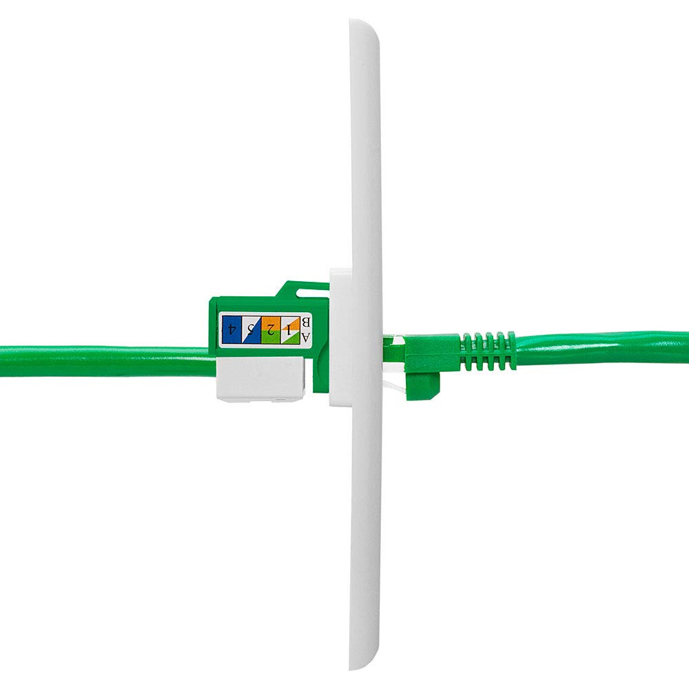 Green Rj45 Keystone Cmple Cat5e Keystone Jack Punch Down RJ45 Green – Electroeshop