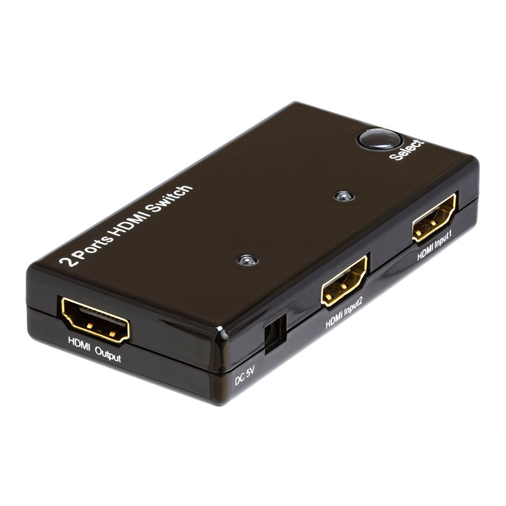 Cmple   2 Port High Speed 4K Hdmi Switch 2 In 1 Out (2X1), Support 3D, Full Hd 4K @30Hz, Hdcp (No External Power Needed)