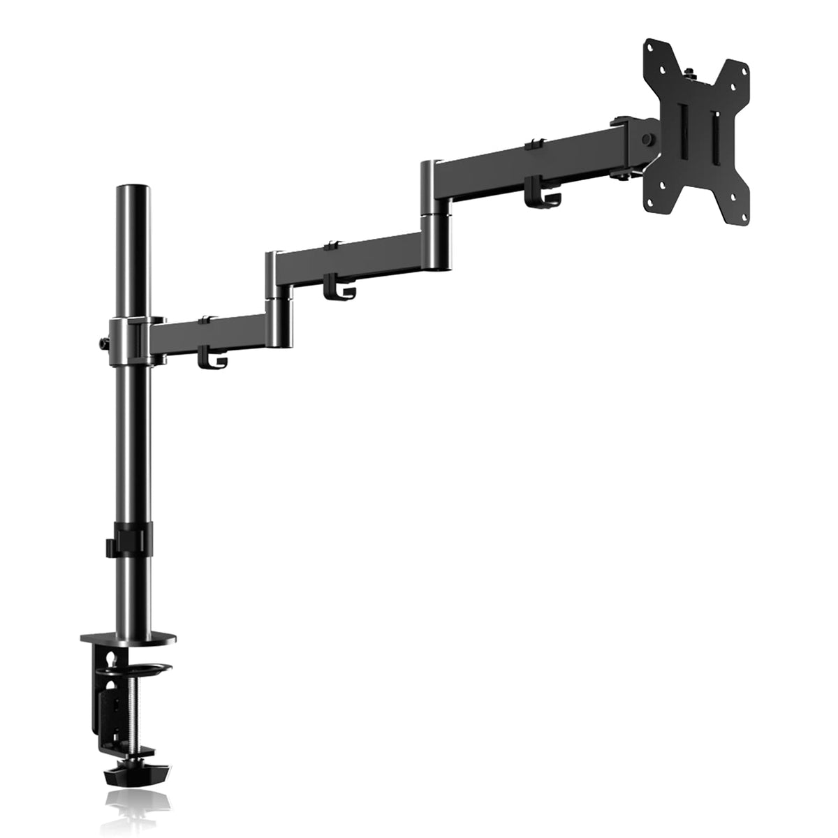 Single Long Monitor Stand, 13 To 32 Inch Computer Monitor Desk Mount, Extra Long Adjustable Monitor Arm, Vesa Stand For 1 Screen