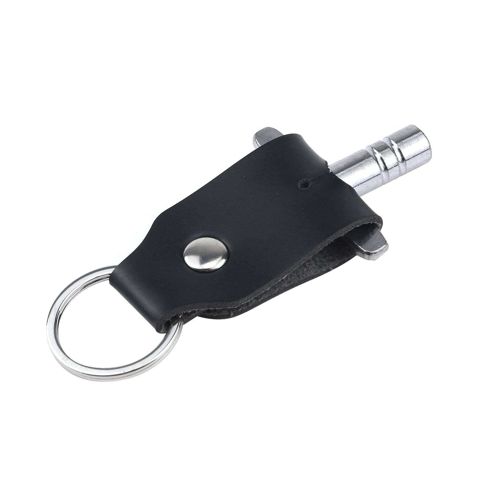 Dnyta 2 Pack T Shaped Drum Tuning Key With Leather Key Chain Drum Adjusting Accessory Wrench Drum Kit Universal Tool Black