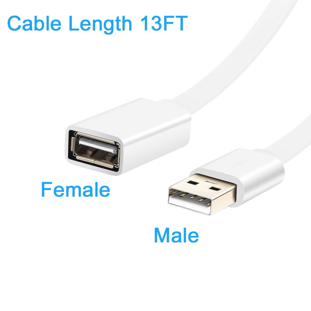 Siocen 13Ft 2 Pack Usb Power Extension Cable For Wyze Cam,Wyzecam Pan,Yi Cam,Yi Dome Home,Oculus Go,Kasa,Security Camera,Furbo D