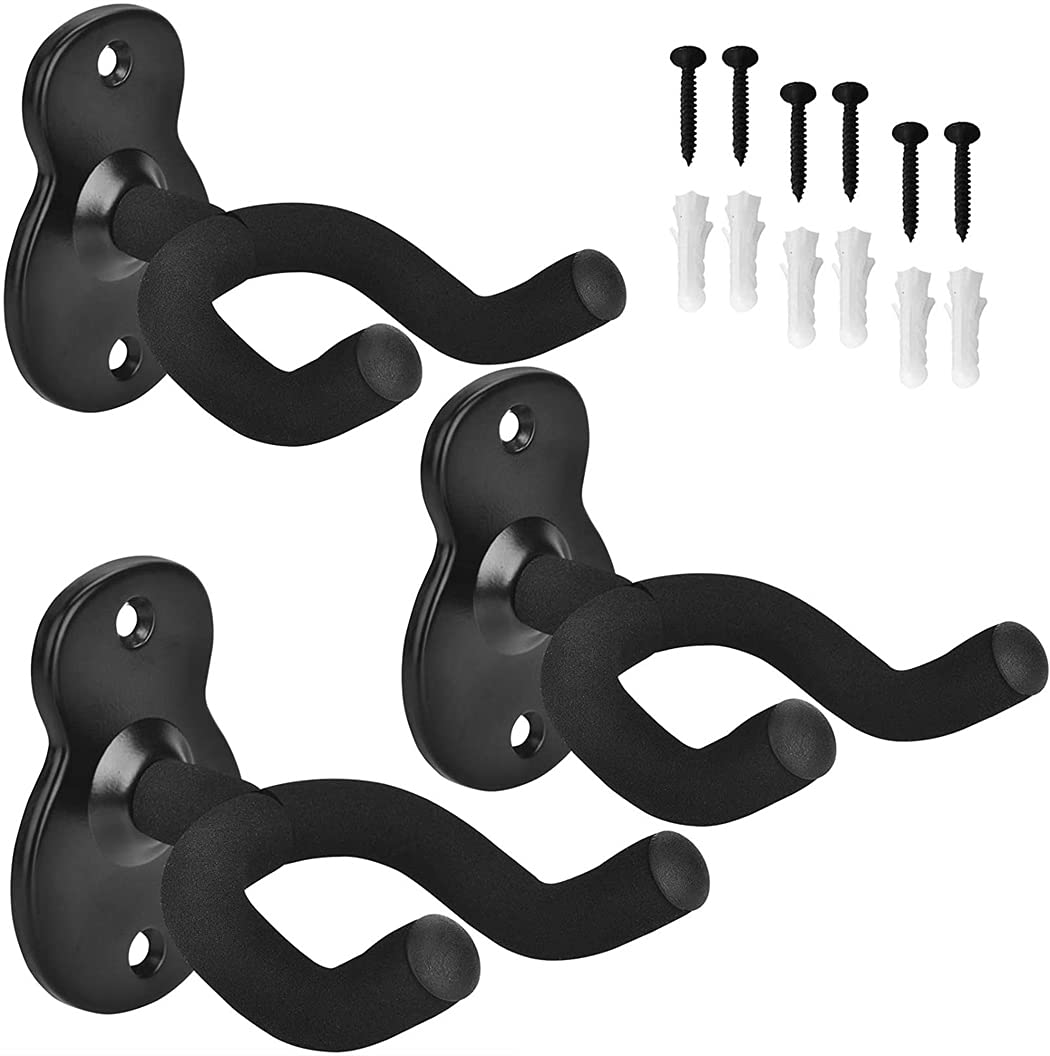 Peng Da Guitar Wall Mount Hanger Hook Acoustic Electric Bass Guitar Wall Hook Hanger Black Metal Holder Hanger For All Size Guit